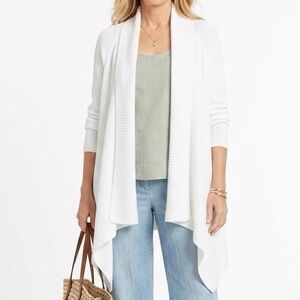 Vince 100% cotton, long cardigan in white size large
